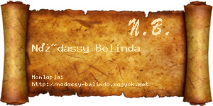 Nádassy Belinda névjegykártya